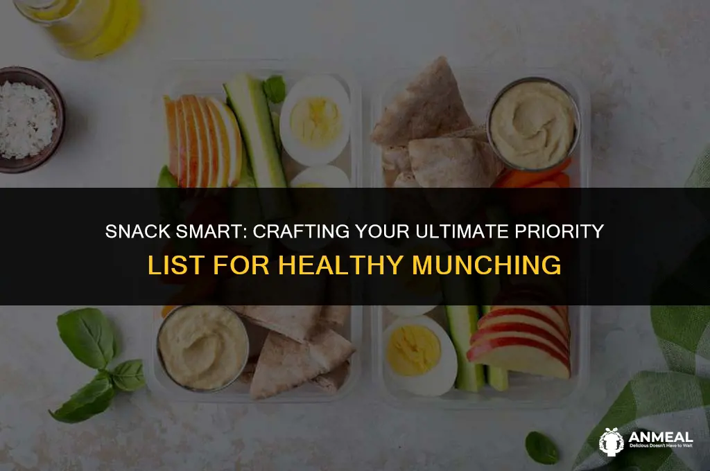 how to make a snack priority list