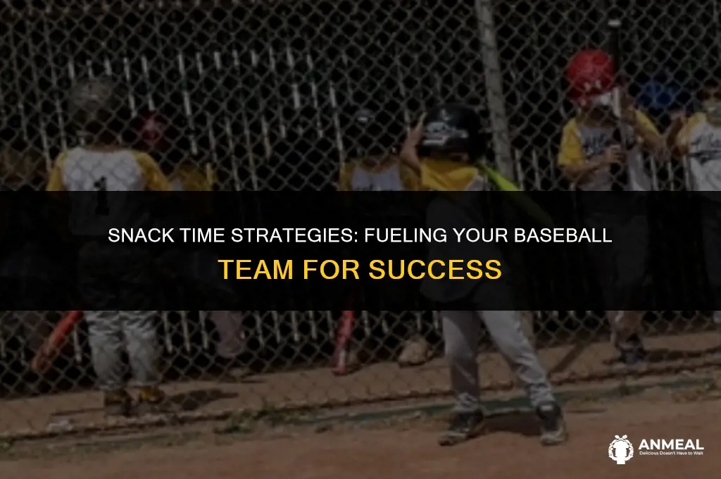 how to make a snack schedule for baseball