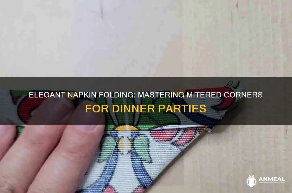 how to mitered corner of elegant dinner napkins