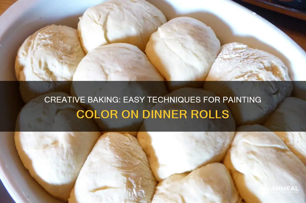 how to paint color on dinner rolls