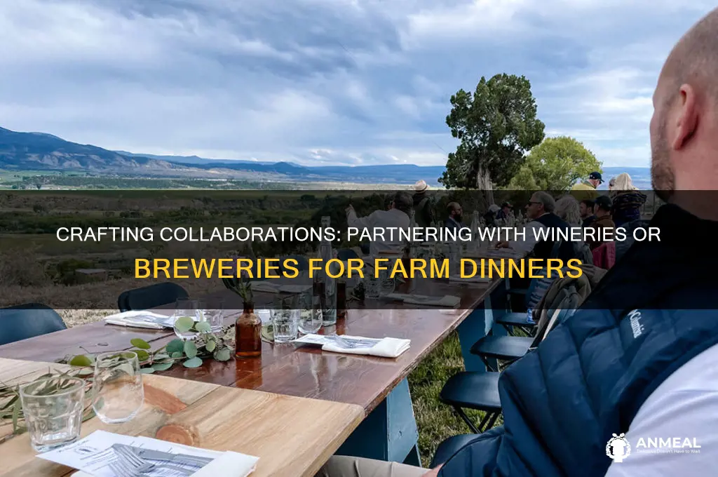 how to partner with winery or brewery for farm dinner