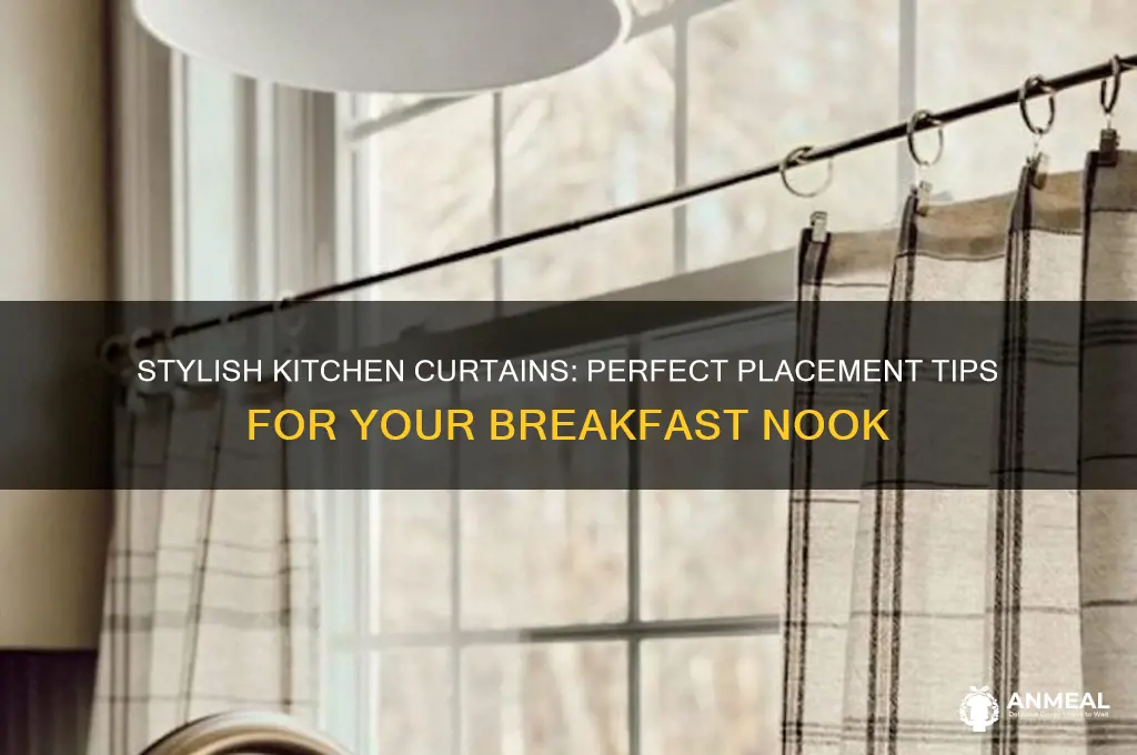 how to place curtains in kitchen breakfast area
