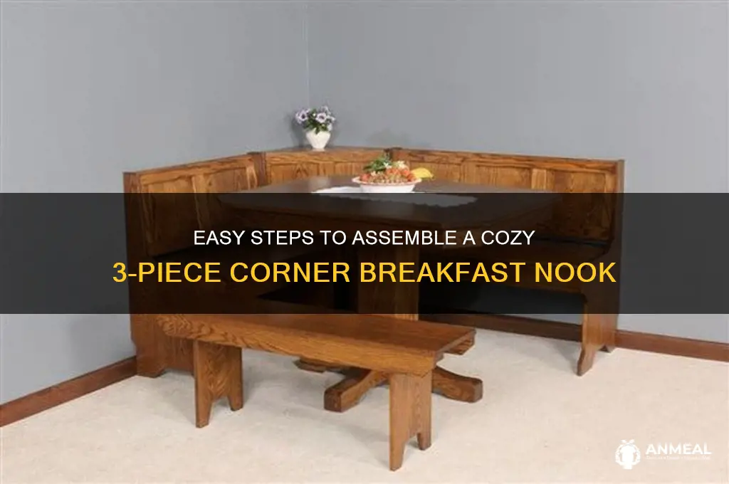 how to put together 3 piece corner breakfast nook