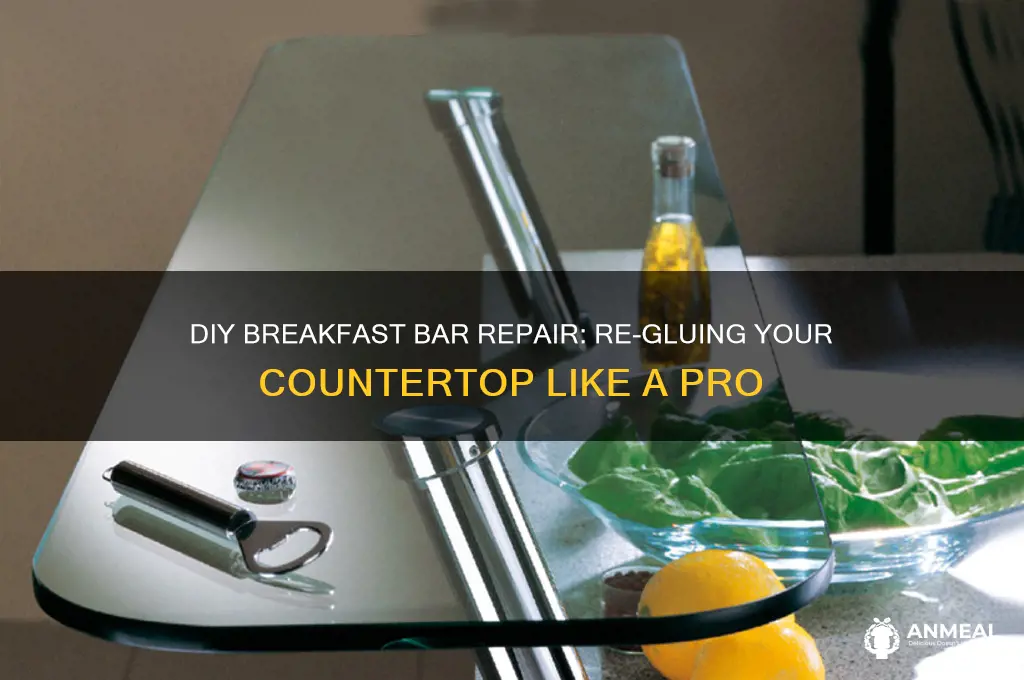 how to re glue a breakfast bar countertop