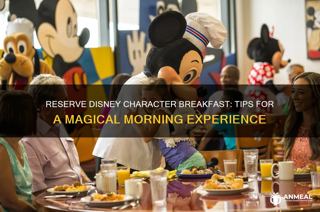 how to reserve breakfast with characters disney