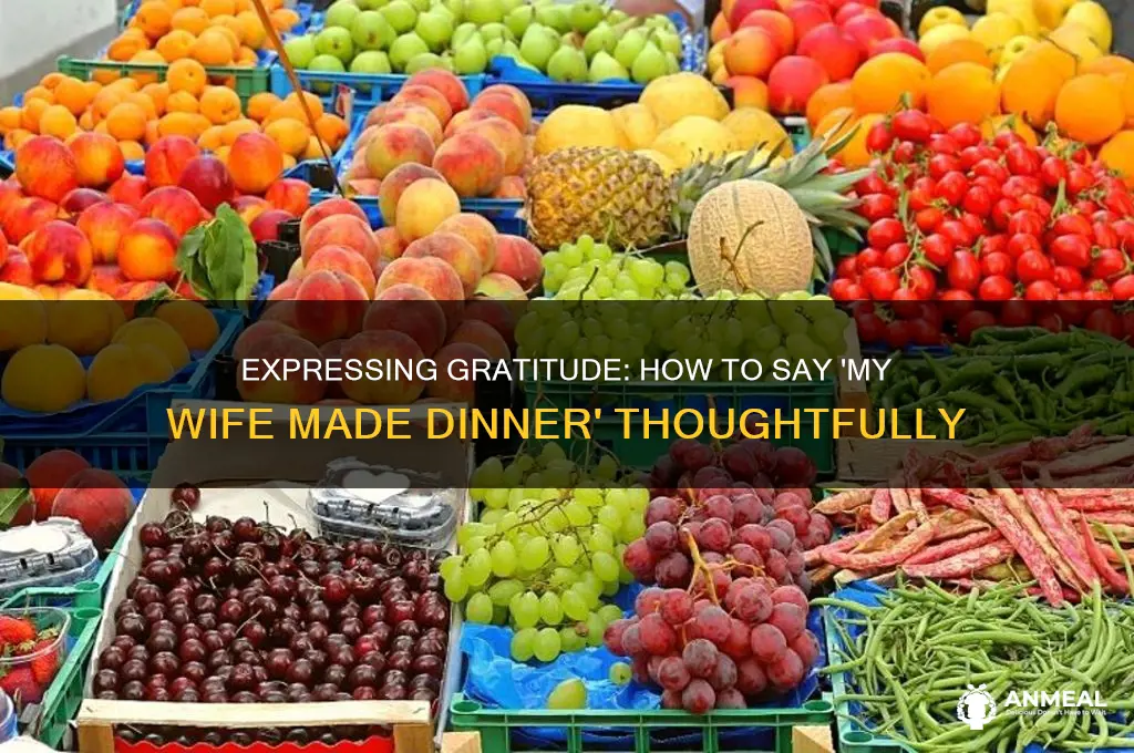 how to say my wife made dinner
