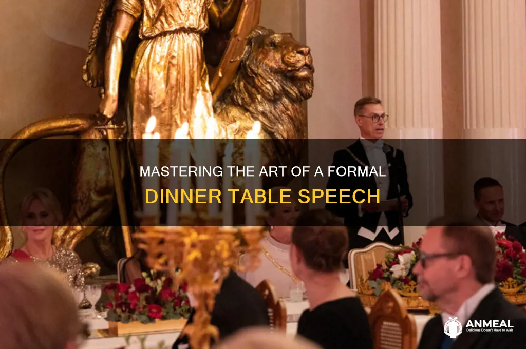 how to set a formal dinner table speech