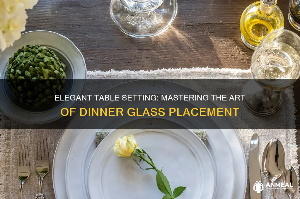 how to set dinner table glasses