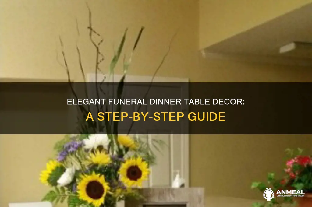 how to set up decorated tables for funeral dinner