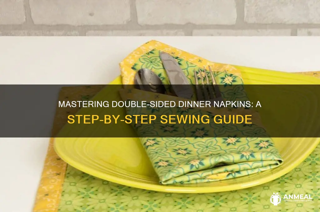 how to sew double sided dinner napkins