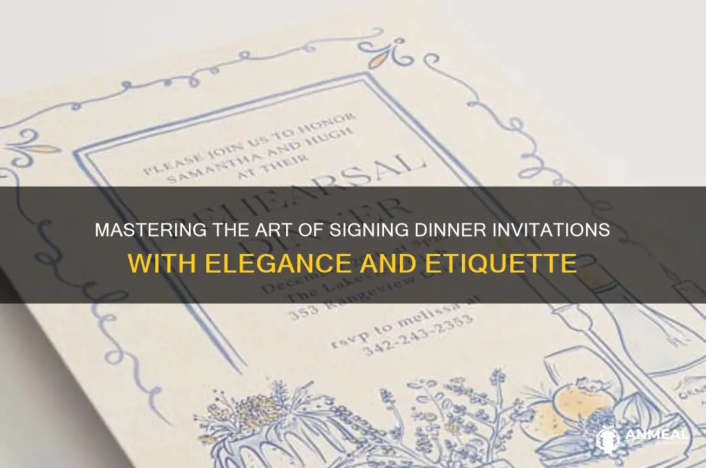 how to sign a dinner invitation