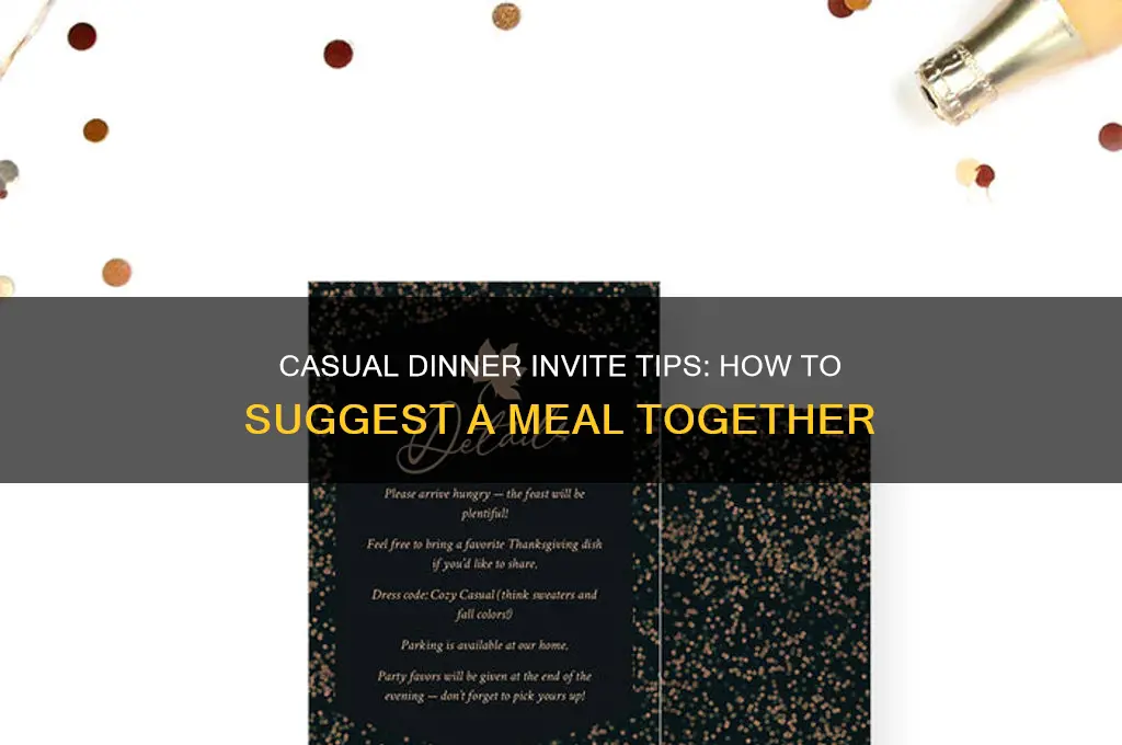 how to suggest that we meet for dinner