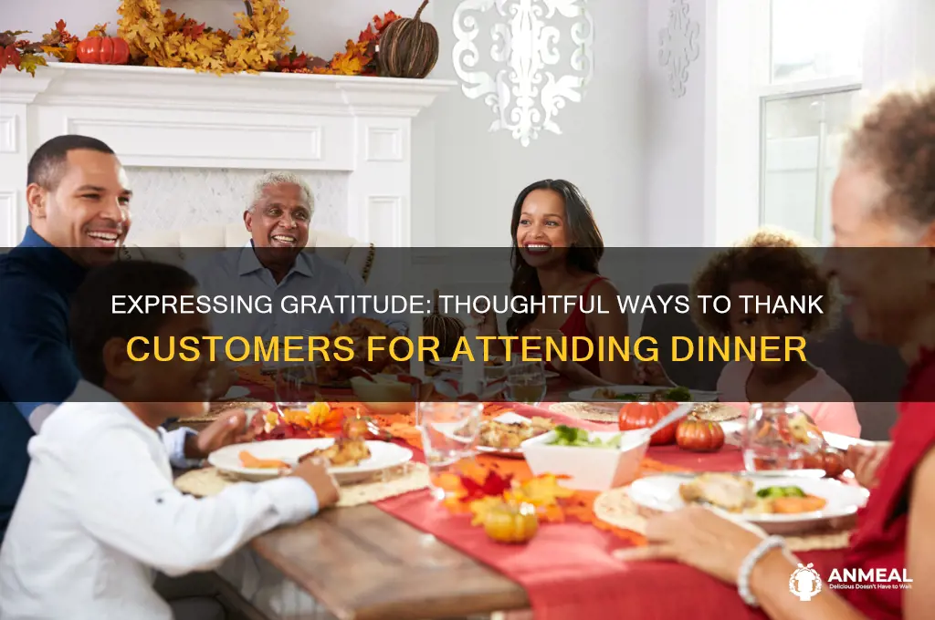 how to thank a customer for joining a dinner