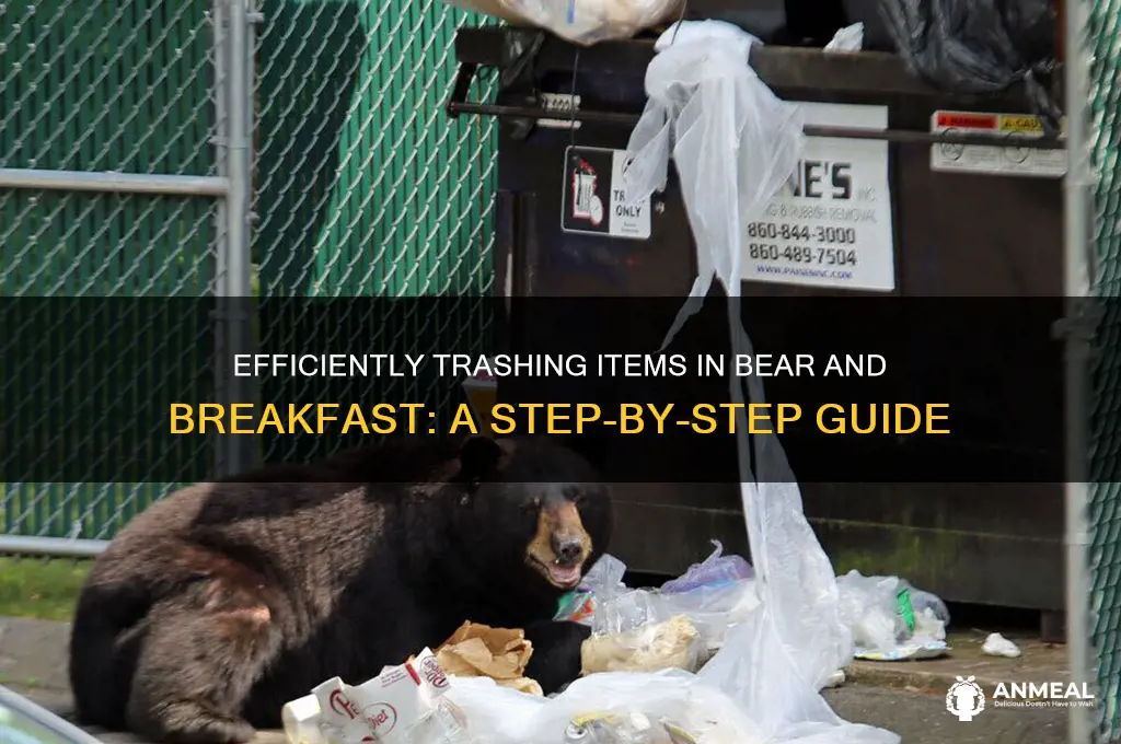 how to trash items bear and breakfast