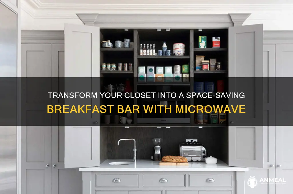 how to turn closet into breakfast bar microwave
