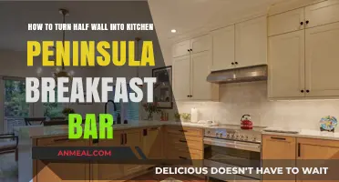 Transform Half Wall into Stylish Kitchen Peninsula Breakfast Bar