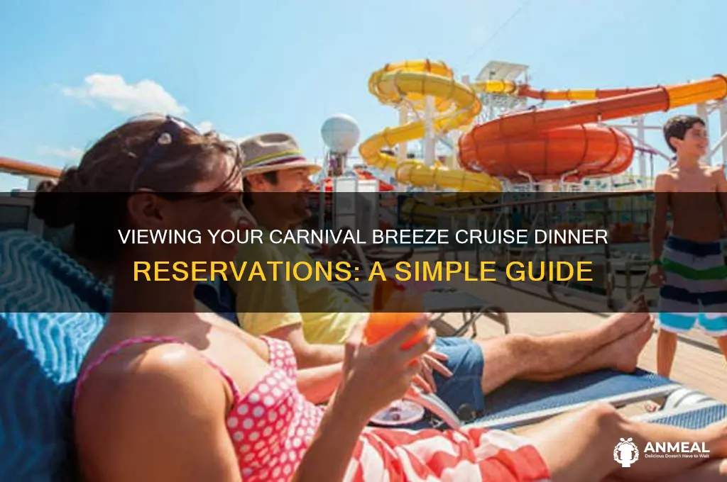 how to view dinner reservations for carnaval breeze cruise