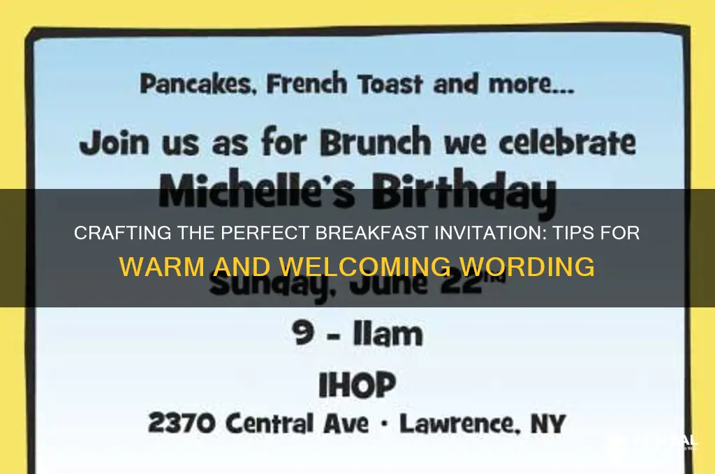 how to word a breakfast invitation