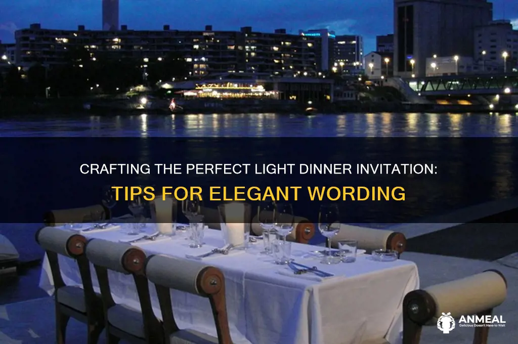 how to word light dinner on invitation