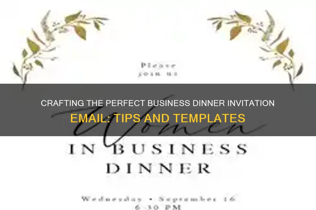 how to write a business dinner invitation email