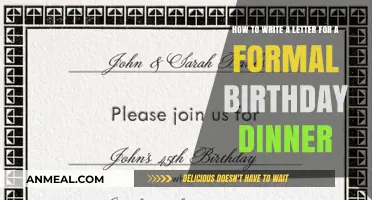 Crafting the Perfect Formal Birthday Dinner Invitation Letter
