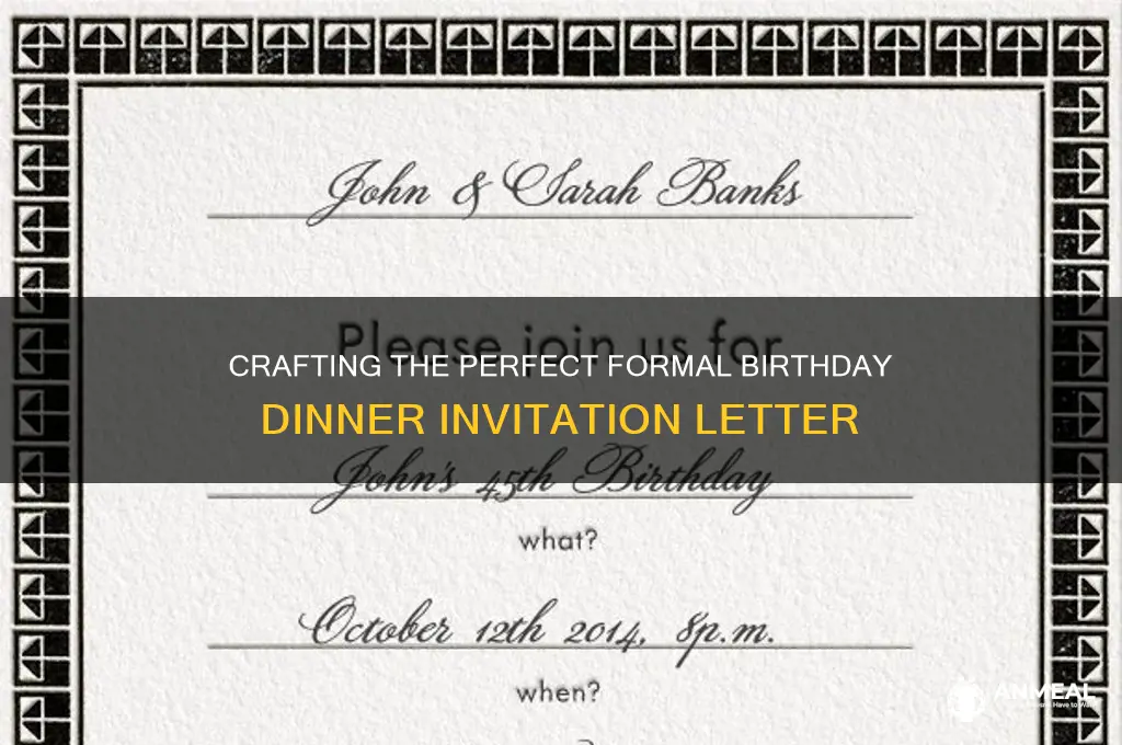 how to write a letter for a formal birthday dinner