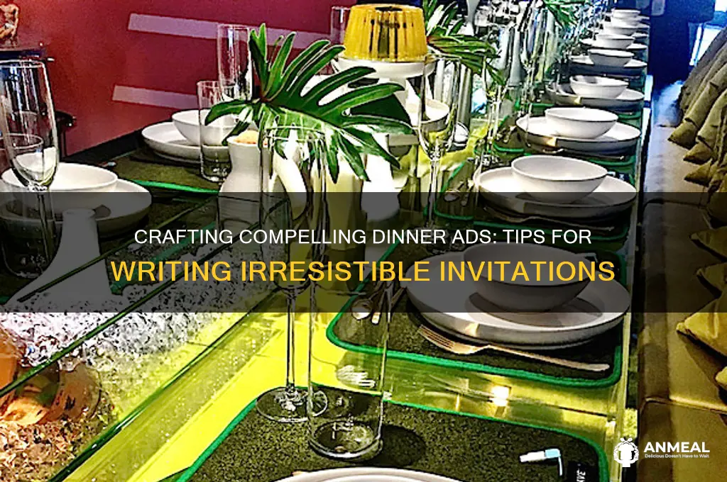 how to write dinner ad
