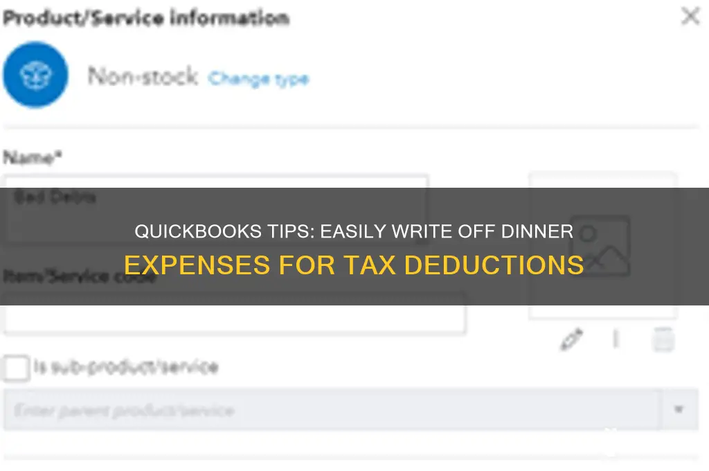how to write off dinner quickbooks