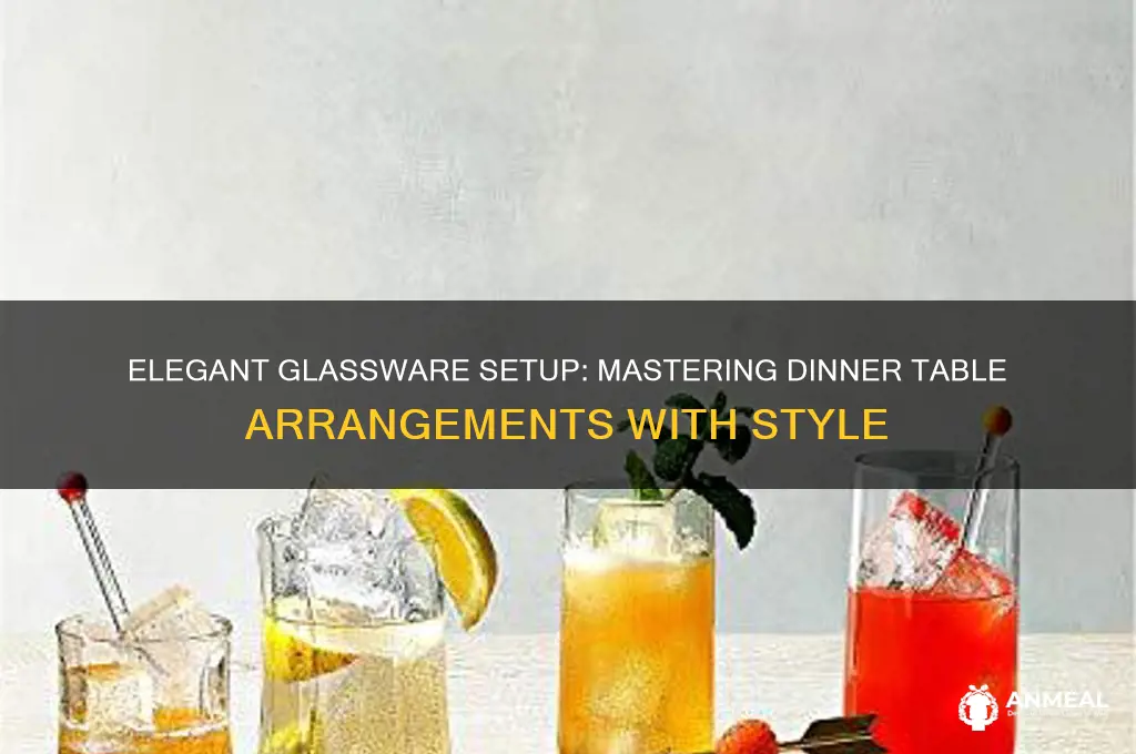 how tp arrange glasses at a dinner
