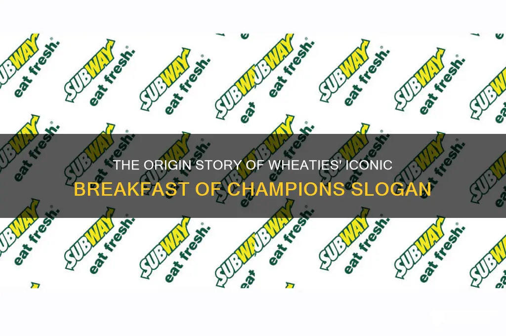 how was the slogan breakfast of champions developed
