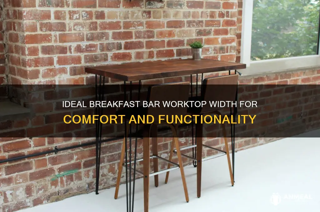 how wide is a breakfast bar worktop