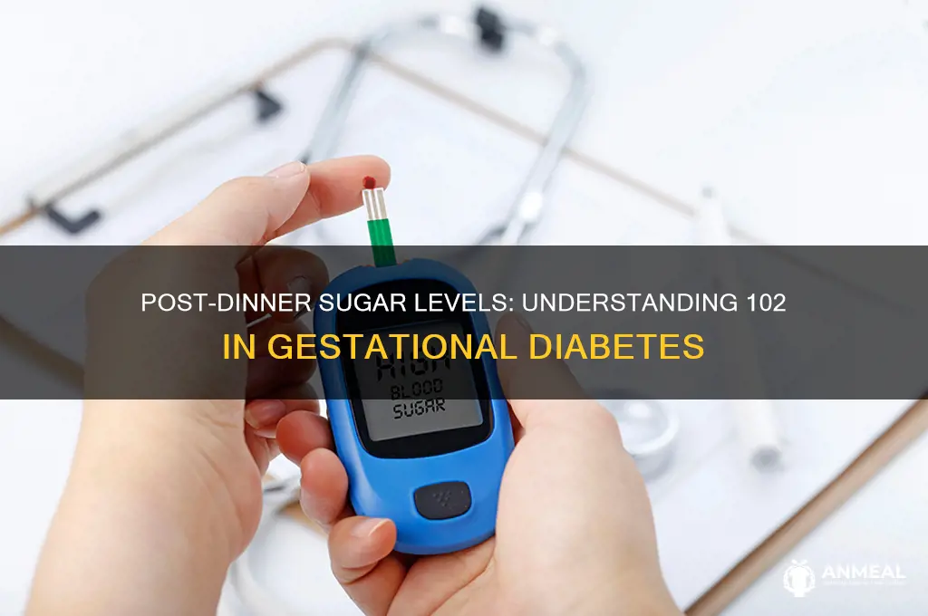 is 102 post dinner high sugar for gestional diabetes