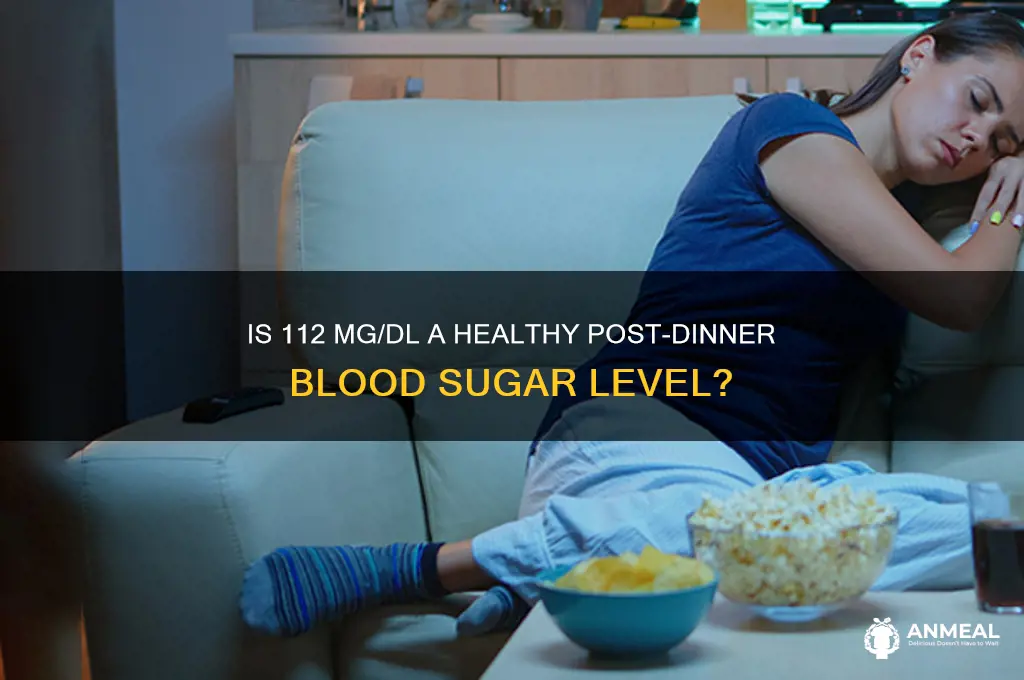 is 112 mg dl normal after dinner