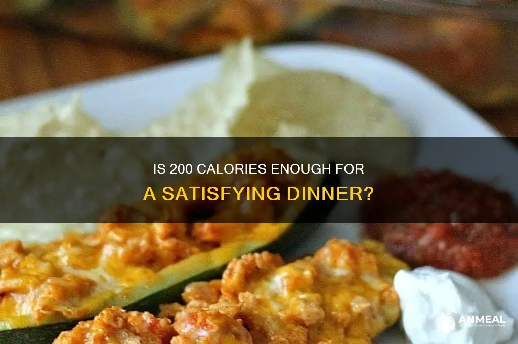 is 200 calories a lot for dinner