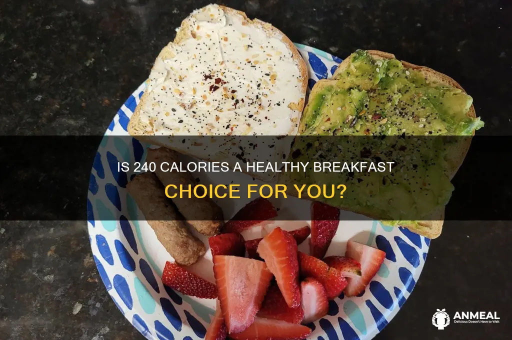 is 240 calories a lot for breakfast