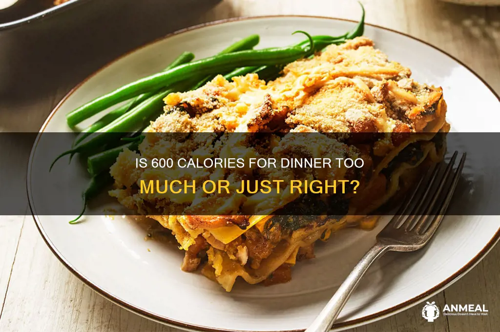is 600 calories a lot for dinner