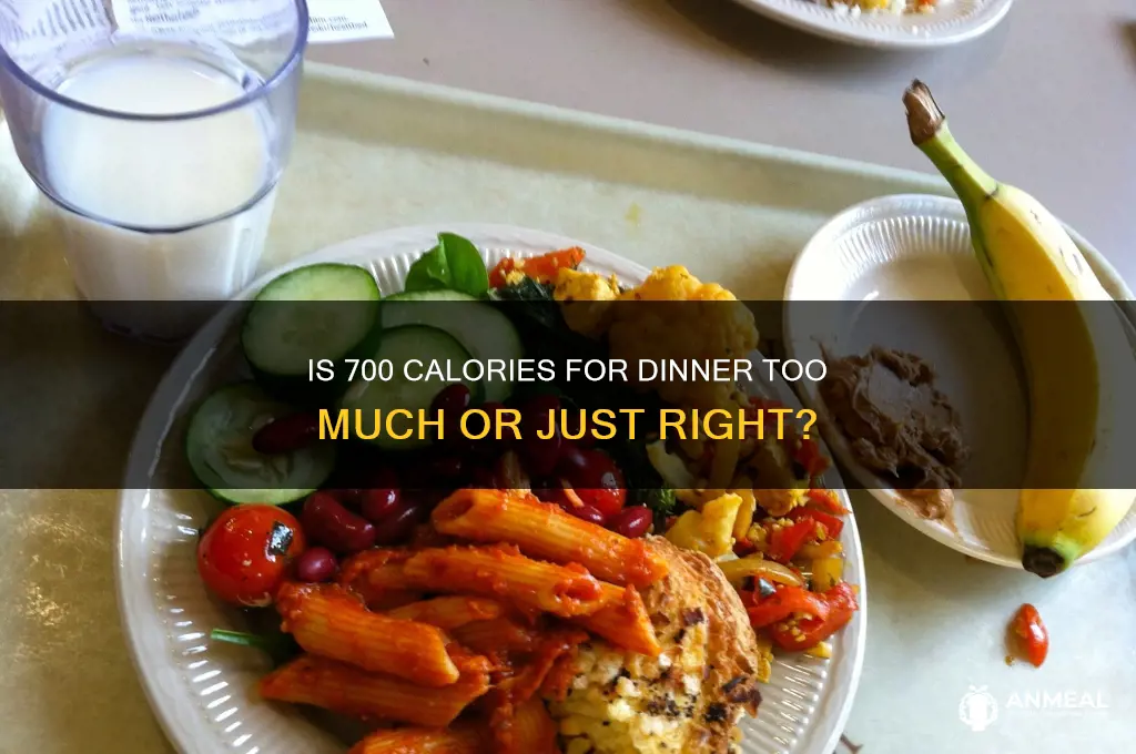 is 700 calories a lot for dinner