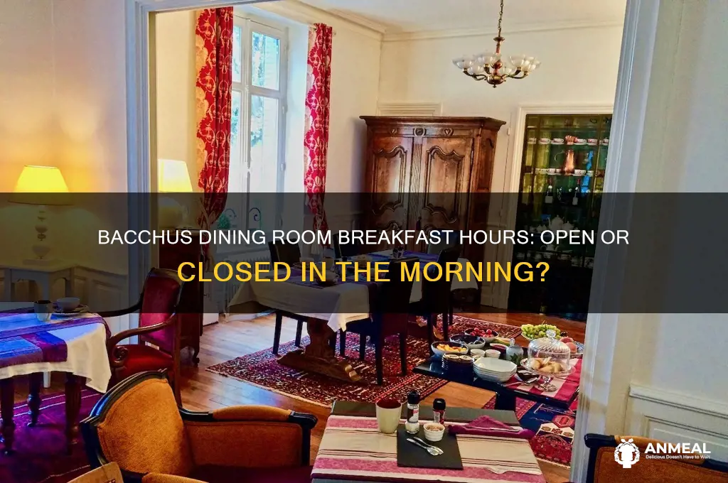 is bacchus dining room open for breakfast