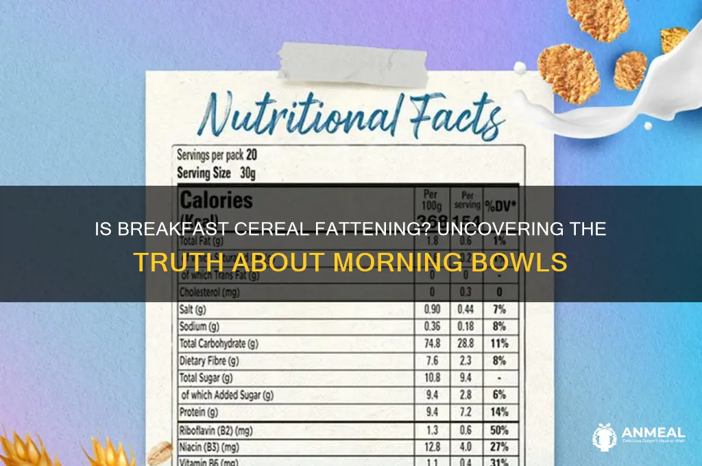 is breakfast cereal fattening