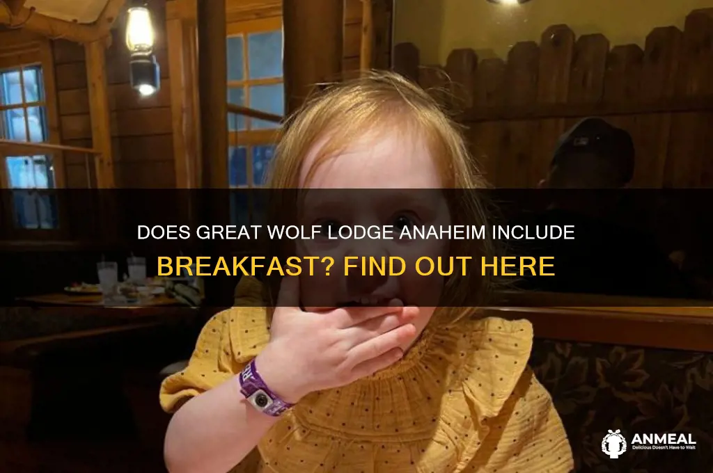 is breakfast included at great wolf lodge anaheim california