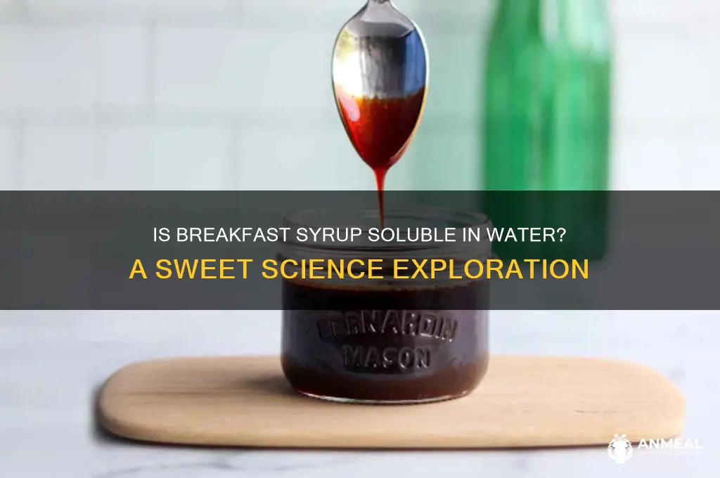 is breakfast syrup soluble in water