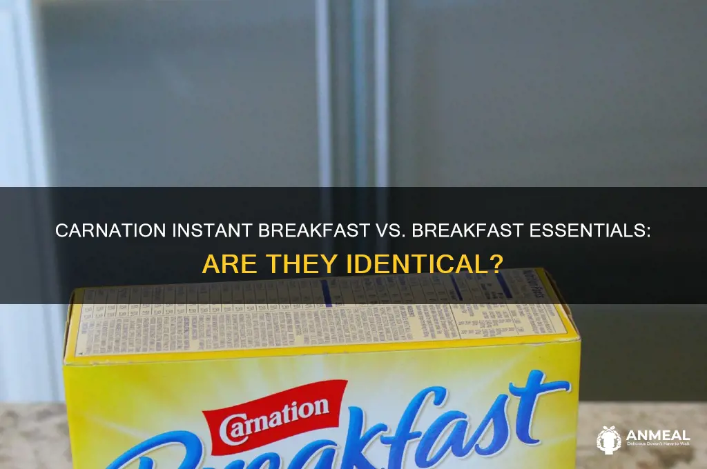 is carnation instant breakfast the same asbreakfast esentials