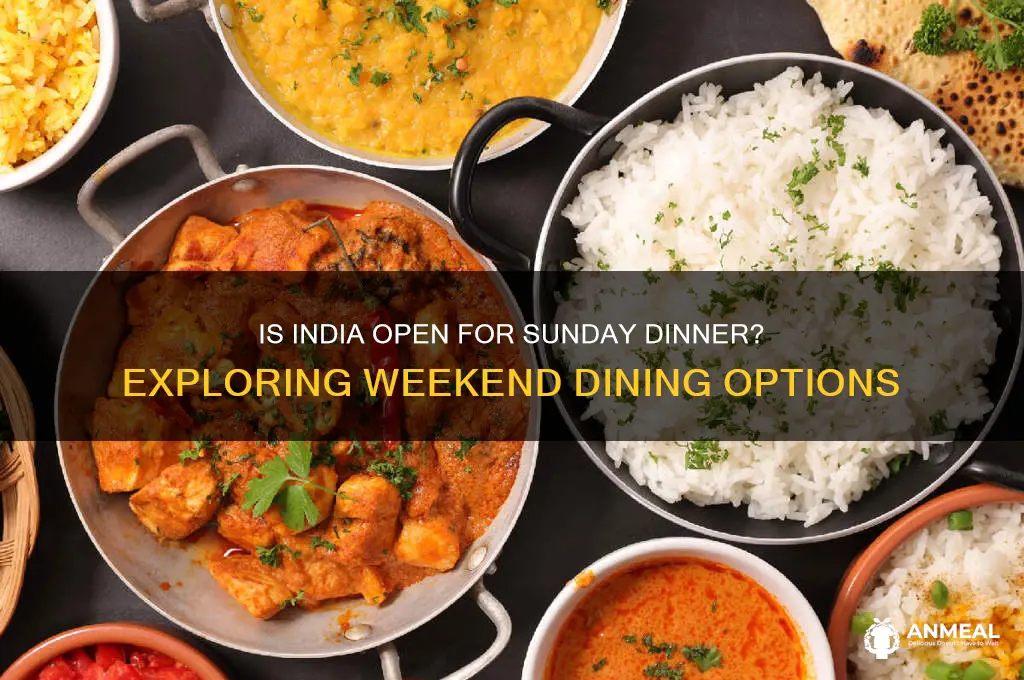 is india 101open on sunday dinner