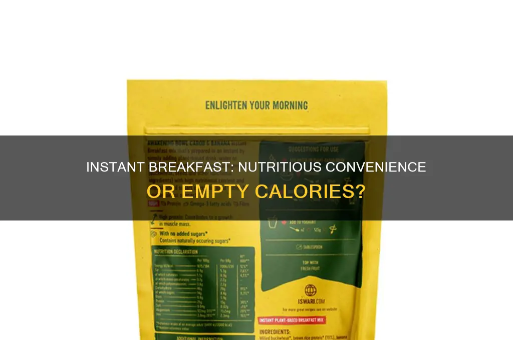 is instant breakfast really nutritious