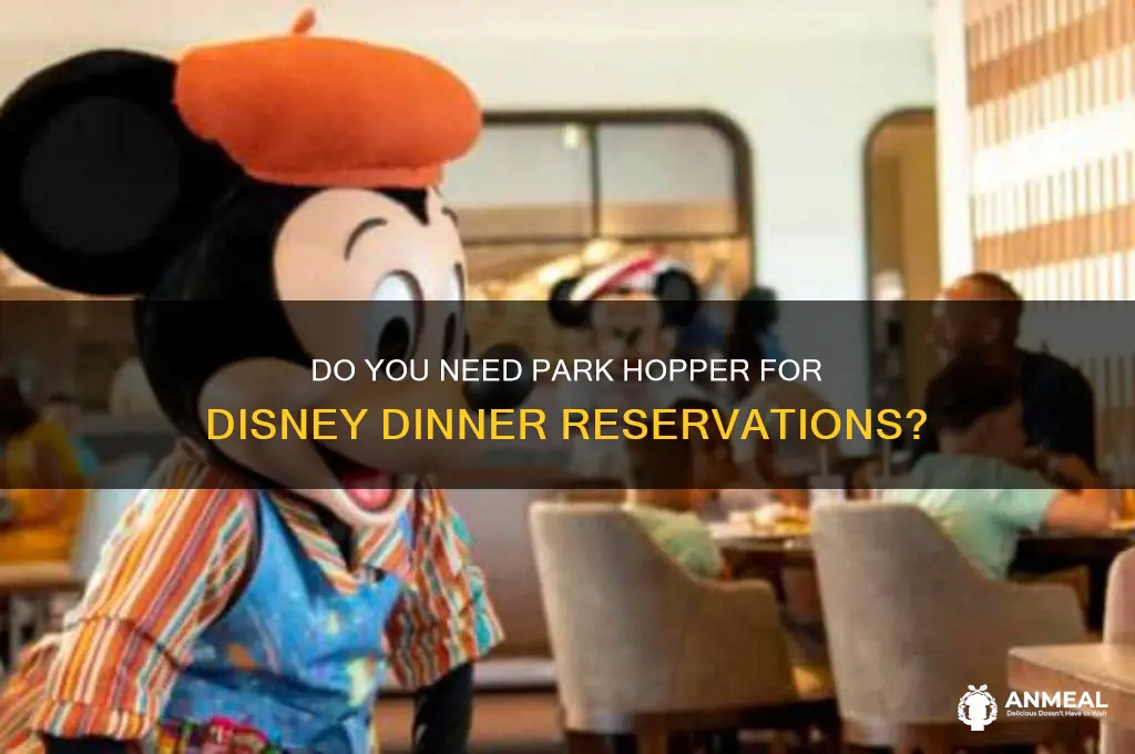 is park hopper required for a dinner reservation