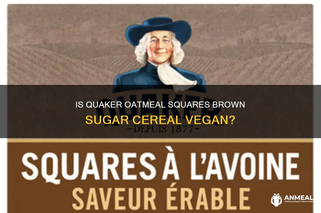is quaker oatmeal squares brown sugar breakfast cereal vegan