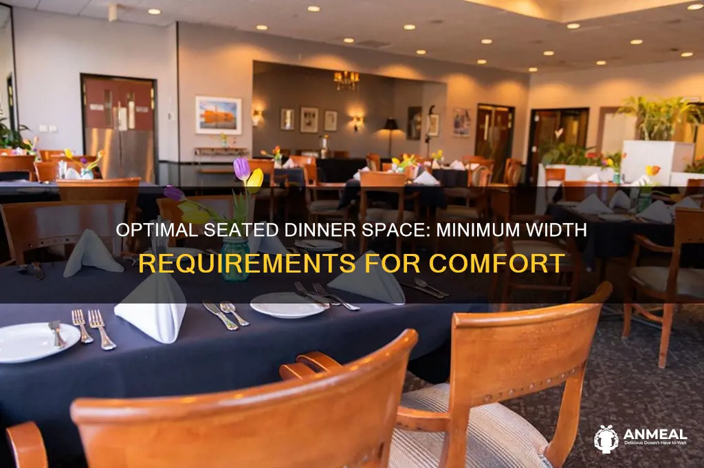 is the minimum width to allow for each seated dinner