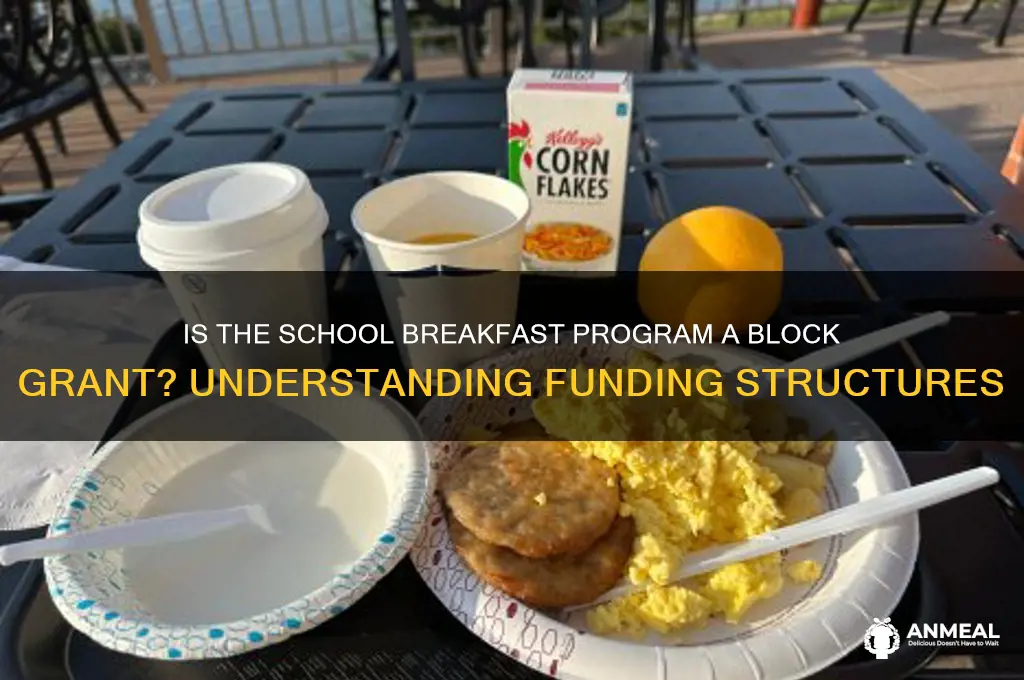 is the school breakfast program a block grant