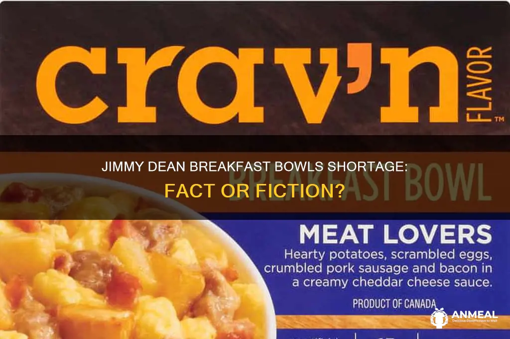 is there a shortage of jimmy dean breakfast bowls