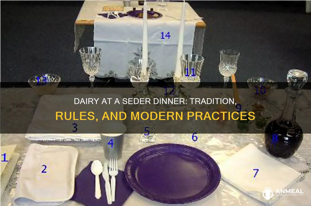 is there dairy at a seder dinner